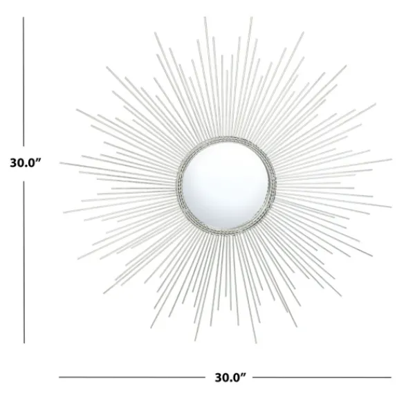 Decorative Mirrors-Kirkland's Home Emme Silver Sunburst Wall Mirror