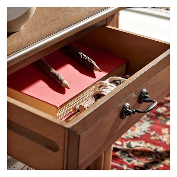 Accent & End Tables-Kirkland's Home Emory Natural Single Drawer Accent Table Black