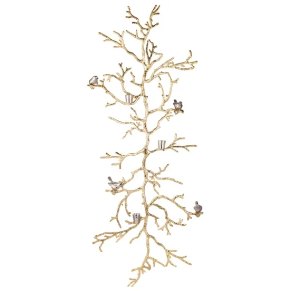 Wall Plaques-Kirkland's Home En Branches And Birds Metal Wall Plaque Gold