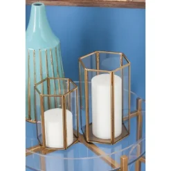 Lanterns-Kirkland's Home En Geometric 3-Pc. Decorative Lantern Set Gold