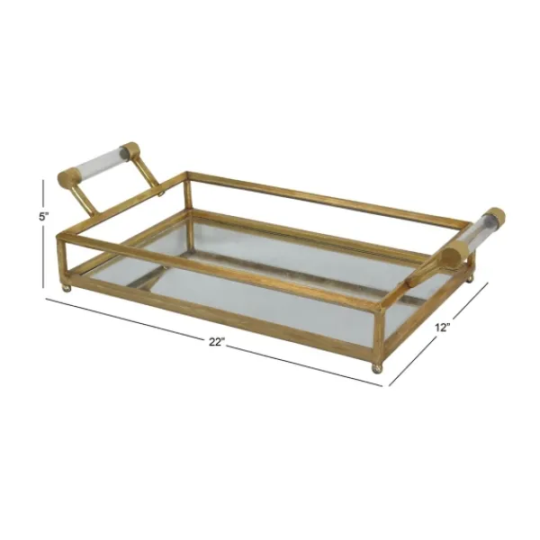 Decorative Trays-Kirkland's Home En Glammed Mirror Decorative Tray Gold