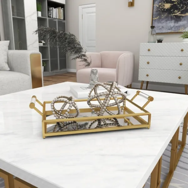 Decorative Trays-Kirkland's Home En Glammed Mirror Decorative Tray Gold