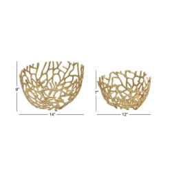 Decorative Bowls & Jars-Kirkland's Home En Reef 2-Pc. Coastal Bowl Set Gold