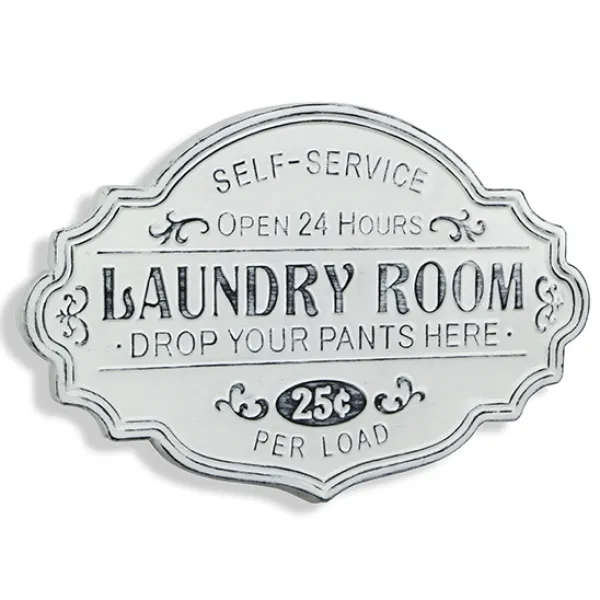Wall Quotes & Signs-Kirkland's Home Enamel Laundry Room Wall Plaque White/Black