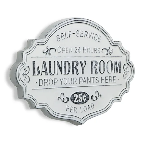 Wall Quotes & Signs-Kirkland's Home Enamel Laundry Room Wall Plaque White/Black