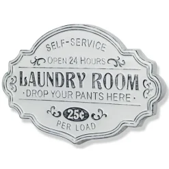 Wall Quotes & Signs-Kirkland's Home Enamel Laundry Room Wall Plaque White/Black