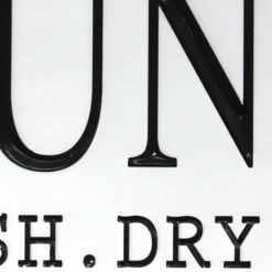 Wall Quotes & Signs-Kirkland's Home Enamel Laundry Wash Dry Fold Wall Plaque White/Black