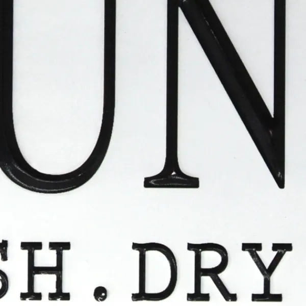 Wall Quotes & Signs-Kirkland's Home Enamel Laundry Wash Dry Fold Wall Plaque White/Black