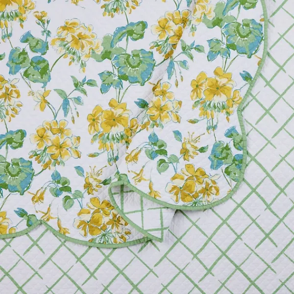Quilts-Kirkland's Home English Meadow 3-Pc. King Quilt Set Green/Yellow/White
