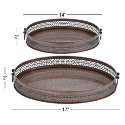 Decorative Trays-Kirkland's Home Engraved Metal Mandala Trays, Set Of 2 Brown