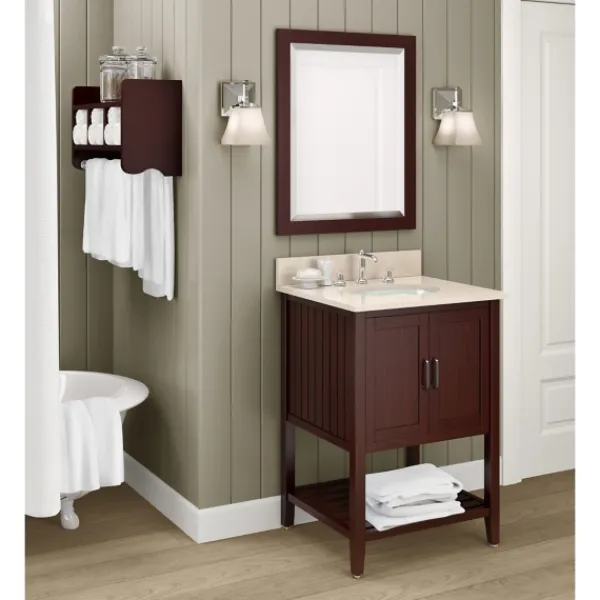 Framed Mirrors-Kirkland's Home Espresso Beveled Vanity Mirror Brown