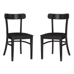 Accent Chairs-Kirkland's Home Espresso Curved Plank 2-Pc. Accent Chair Set Brown