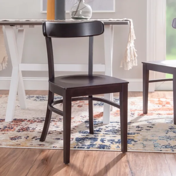 Accent Chairs-Kirkland's Home Espresso Curved Plank 2-Pc. Accent Chair Set Brown