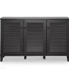 Cabinets & Sideboards-Kirkland's Home Espresso 3-Door Wood Cabinet Brown