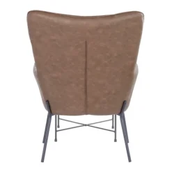 Accent Chairs-Kirkland's Home Espresso Faux Leather 2-Pc. Chair And Ottoman Set Brown
