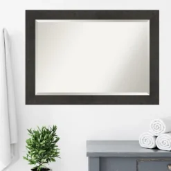 Framed Mirrors-Kirkland's Home Espresso Plank Beveled Mirror