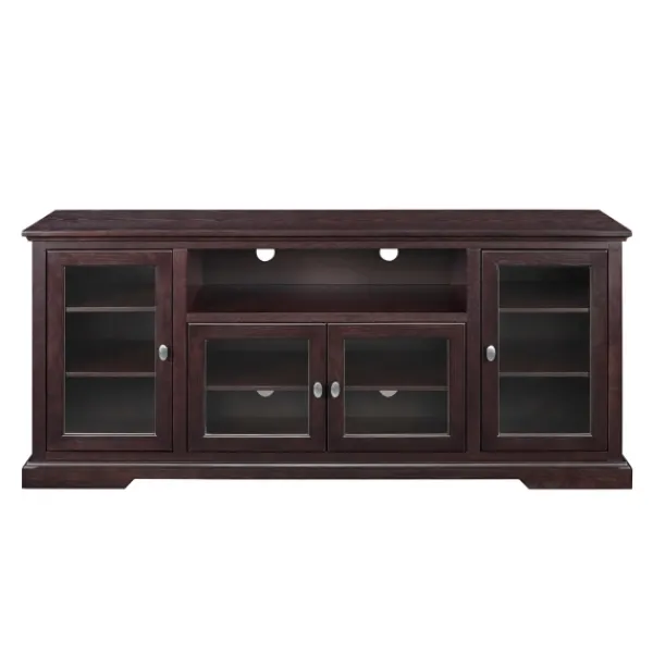 Tv Stands & Media Consoles-Kirkland's Home Espresso Wood Highboy Tv Stand Brown