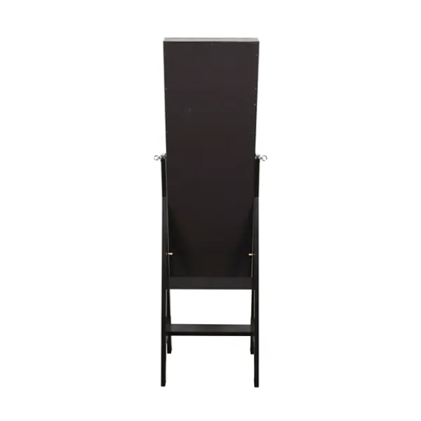 Full Length & Floor Mirrors-Kirkland's Home Espresso Wood Mirror Armoire Brown