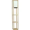 Floor Lamps-Kirkland's Home Etagere Shelf Charging Floor Lamp Tan