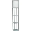 Floor Lamps-Kirkland's Home Etagere Shelf Charging Floor Lamp Gray