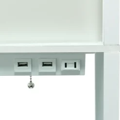 Floor Lamps-Kirkland's Home Etagere Shelf Charging Floor Lamp White