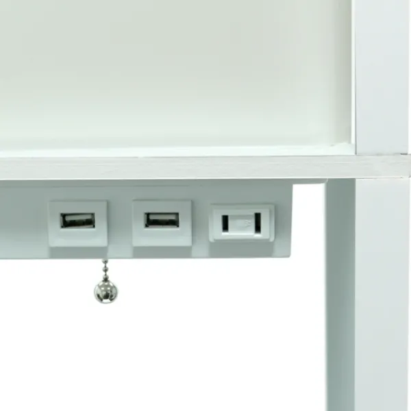 Floor Lamps-Kirkland's Home Etagere Shelf Charging Floor Lamp White