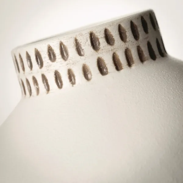 Vases-Kirkland's Home Etched Ceramic Urn Vase Ivory