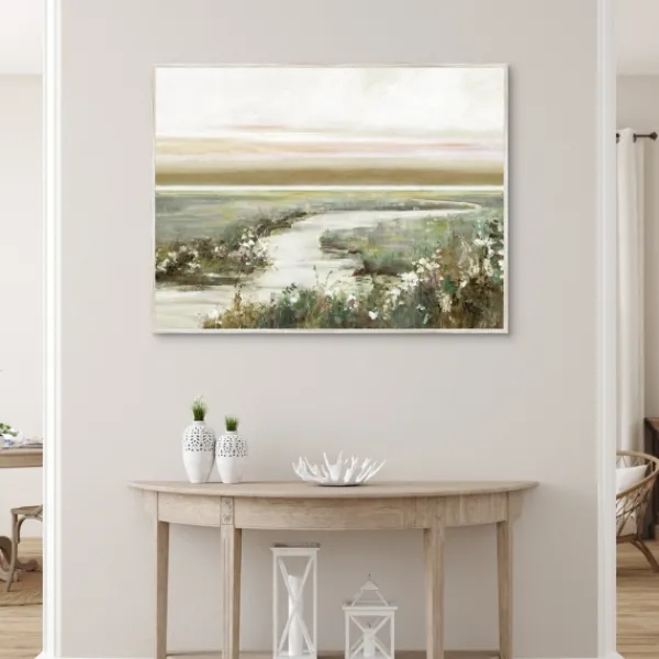 Framed Art-Kirkland's Home Eternity In Dawn Framed Canvas Art Print Green/Ivory