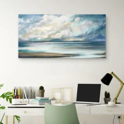 Canvas Art-Kirkland's Home Ethereal Skies Canvas Art Print, 48X24 In. White/Blue