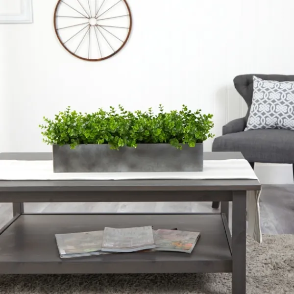 Arrangements & Greenery-Kirkland's Home Eucalyptus Arrangement In Gray Planter Box Green/Gray