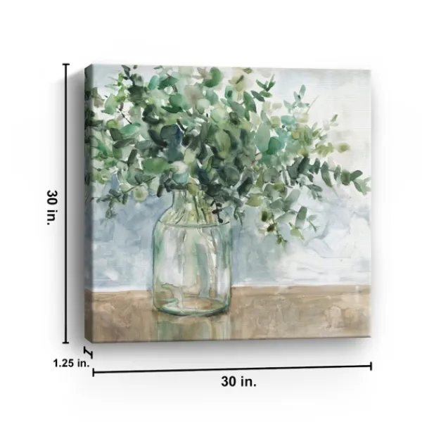 Canvas Art-Kirkland's Home Eucalyptus Bouquet Giclee Canvas Print, 30X30 In. Green/Multi
