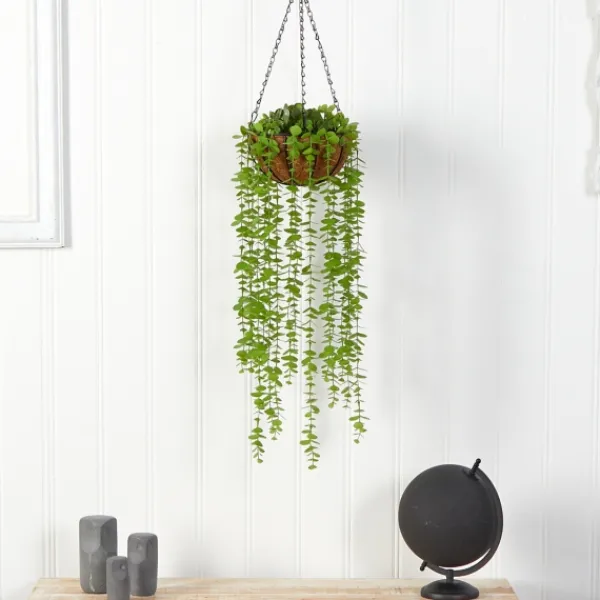 Arrangements & Greenery-Kirkland's Home Eucalyptus Vines Hanging Basket Green