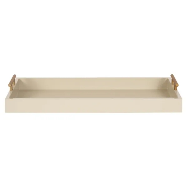 Decorative Trays-Kirkland's Home Evelyn Cream Narrow Decorative Tray Ivory