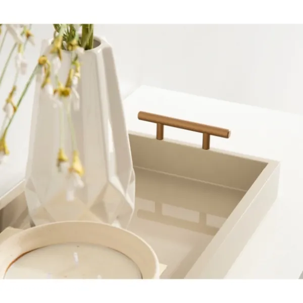 Decorative Trays-Kirkland's Home Evelyn Cream Narrow Decorative Tray Ivory