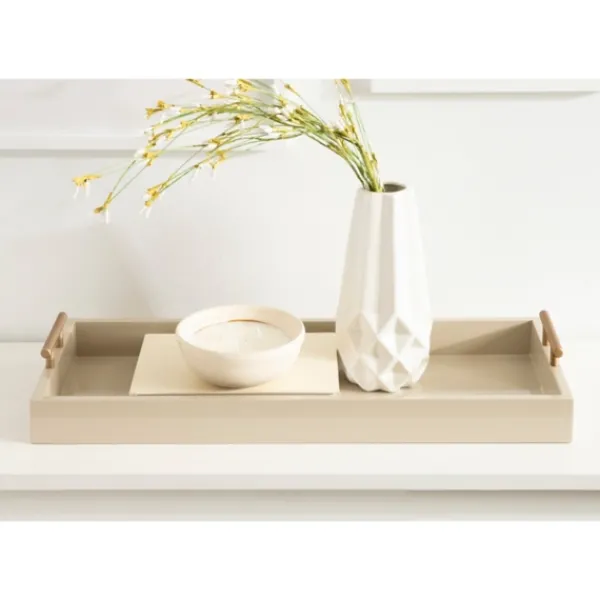 Decorative Trays-Kirkland's Home Evelyn Cream Narrow Decorative Tray Ivory