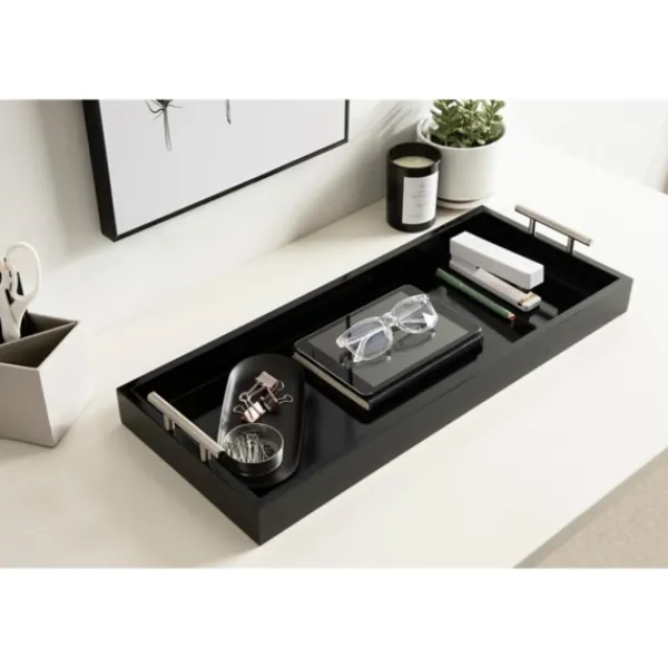 Decorative Trays-Kirkland's Home Evelyn Narrow Decorative Tray Black