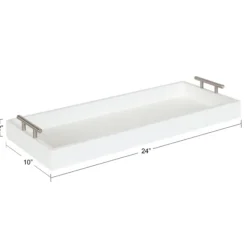 Decorative Trays-Kirkland's Home Evelyn Narrow Decorative Tray White