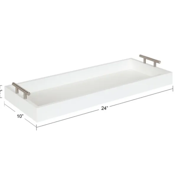 Decorative Trays-Kirkland's Home Evelyn Narrow Decorative Tray White