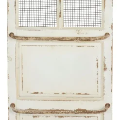 Wall Plaques-Kirkland's Home Evie Distressed Ivory Wood Door Wall Plaque White