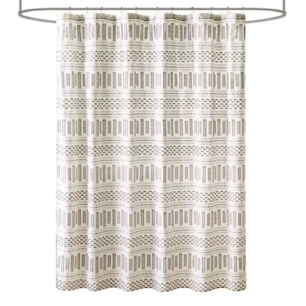 Shower Curtains-Kirkland's Home Eyelash Fringe Shower Curtain Ivory