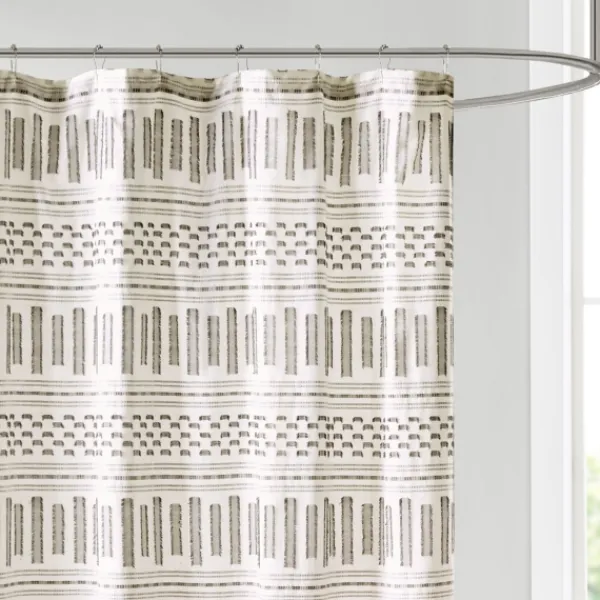 Shower Curtains-Kirkland's Home Eyelash Fringe Shower Curtain Ivory