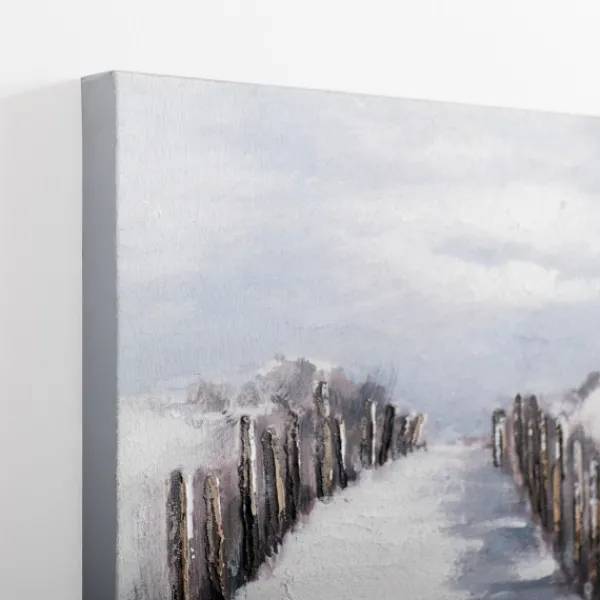 Canvas Art-Kirkland's Home Faded Beach Path Canvas Art Print Gray/Blue/White