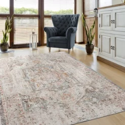 Outdoor Rugs-Kirkland's Home Faded Turkish Indoor/Outdoor Area Rug, 5X7 Ivory