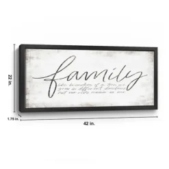 Wall Quotes & Signs-Kirkland's Home Family Branches Framed Canvas Art Print, 42X22 In. White/Black