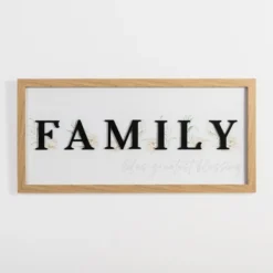 Wall Quotes & Signs-Kirkland's Home Family Floral Shadowbox Wall Plaque White/Black