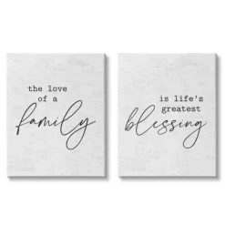 Wall Quotes & Signs-Kirkland's Home Family Is Life'S Blessing Canvas Prints, Set Of 2 White