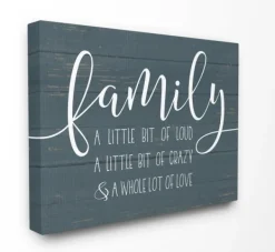Wall Quotes & Signs-Kirkland's Home Family Loud Crazy Love Canvas Art Print Blue