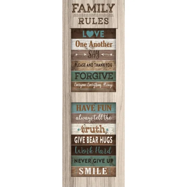 Wall Quotes & Signs-Kirkland's Home Family Rules Shutter Canvas Art Print Blue/White/Brown