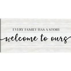 Wall Quotes & Signs-Kirkland's Home Family Story Canvas Art Print, 24X12 In. White/Black