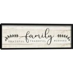 Wall Quotes & Signs-Kirkland's Home Family Thankful Grateful Blessed Wood Wall Plaque Tan